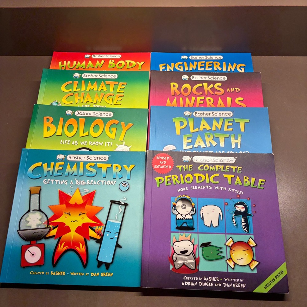 Basher Science Educational 8 Book Set Kids Excellent STEM Learning homeschool